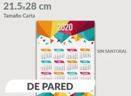 Calendario pared carta