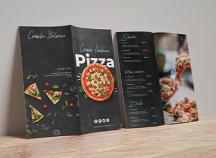 Menu engrapado 21 5 × 28