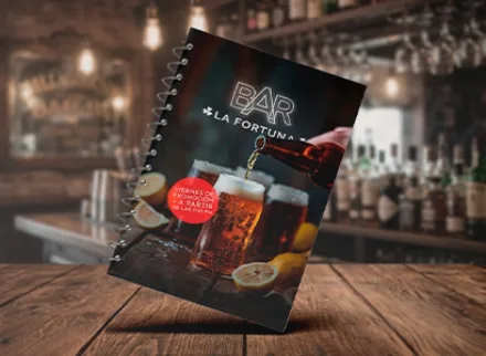Menu con espiral 14 × 21 5 4 por pliego
