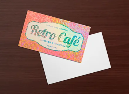 Tarjeta color frente laminado pixel frente y vuelta