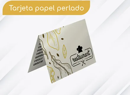 Tarjetas dobles papel perlado