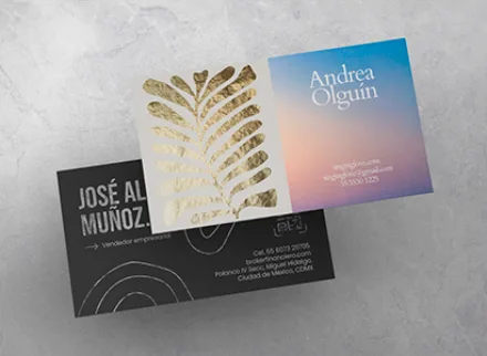 Tarjetas detalles metalizados